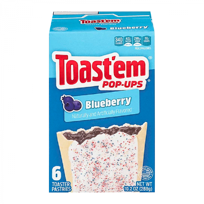Toast'em POP-UPS Frosted Blueberry Toaster Pastries 6pk 288g - Out of Date